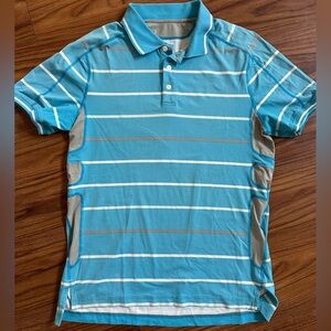 Lululemon Blue Striped Men's Polo performance Shirt small